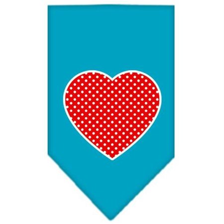 UNCONDITIONAL LOVE Red Swiss Dot Heart Screen Print Bandana Turquoise Large UN757651